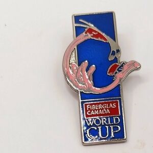 Canadian World Cup Vintage Lapel Pin Fiberglass Canada